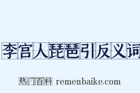 李宫人琵琶引反义词是什么意思的图片